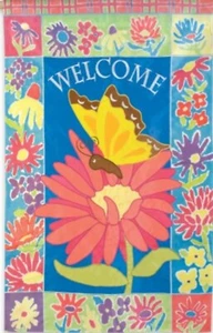 EVEVERGREEN ARTISTIC BLEND BUTTERFLY DAISY  MINI GARDEN FLAG free shipping - Picture 1 of 1