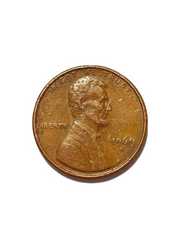 1969 D floating-roof penny, no FG initials or Lincoln figure on reverse Cover