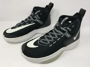Nike Zoom Rise TB BQ5468-001 Basketball Shoes Mens Size 5 Black White Sneakers - Picture 1 of 10