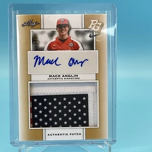 2018 Leaf Perfect Game Mack Anglin 1/1 Auto & Jersey USA FLAG - Picture 1 of 2