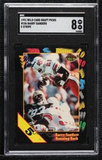 1991 Wild Card Draft 5 Stripe Barry Sanders #106 SGC 8 HOF