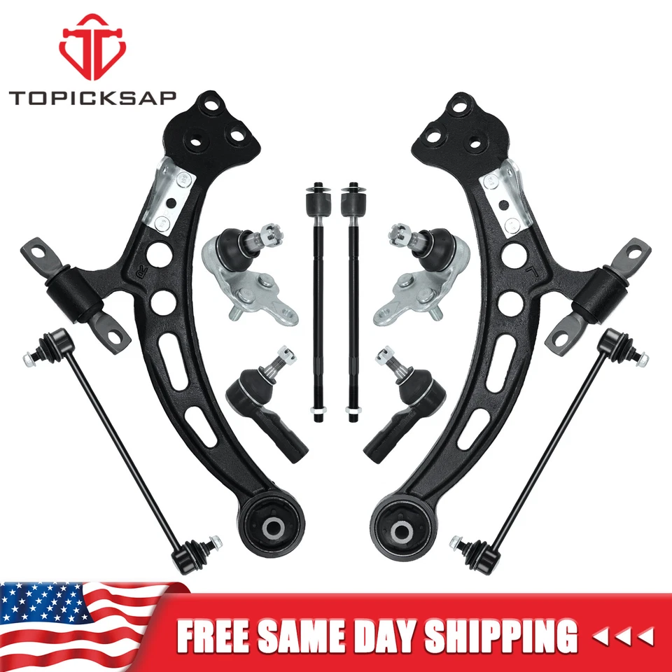 10 peças braços de controle inferiores dianteiros Tierods barras oscilantes para 1997-2001 Camry Lexus ES300 - Imagem 1 de 4