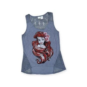 Disney Little Mermaid Girls' Gray Tank Top - Size Large (Youth 11-13) - Picture 1 of 13