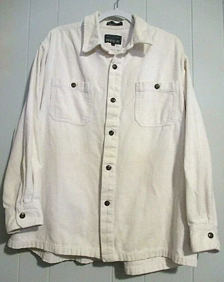 JOHN ASHFORD Adventure Para Hombres XL Crema Pana Manga Larga Abotonada 2 Bolsillos Foto 1 de 4