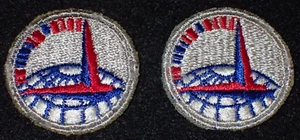Par de parches de cresta DI Comando de Transporte Aéreo ATC de la Segunda Guerra Mundial EE. UU., espalda verde - escaso - Imagen 1 de 3