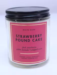 NUEVO Vela para pastel de fresa White Barn 7 oz aceites esenciales naturales - Imagen 1 de 8