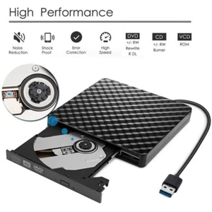 Graveur Lecteur de DVD externe USB 3.0 haute vitesse Lecteur de CD/DVD-RW - Afbeelding 1 van 5