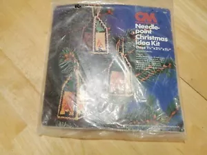 New Columbia-Minerva Needle-Point Christmas idea kit- 3 lantern ornaments - Picture 1 of 4