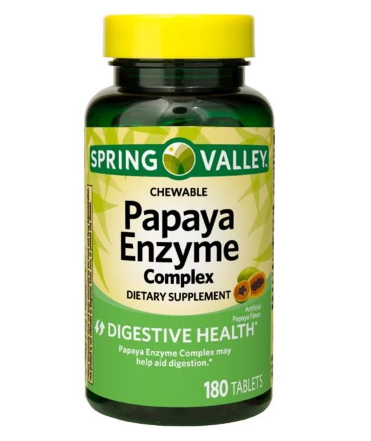 Spring Valley Papaya Enzyme Complex - 180 Chewable Tablets