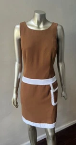 Vestido Corto Crepe Colorblock Vintage Años 90 Does Gogo 60 4 - Imagen 1 de 4