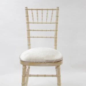 Cubierta de almohadilla de asiento borde elástico terciopelo marfil y verde decoración de silla Chiavari - Imagen 1 de 14