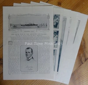 WW1 NAVAL WAR IN THE ATLANTIC & PACIFIC 1914 The Great War 13x Original Prints - Picture 1 of 12