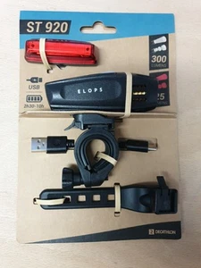 (OO) Decathlon Elops ST 920 300 & 25 Lumen wiederaufladbares Front- & Rücklicht, neu - Bild 1 von 2