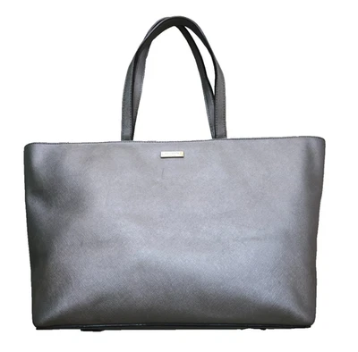Kate Spade NY Tote Handbag Saffiano Leather Silver Gray Newbury Lane Dally Large - Image 1 of 4
