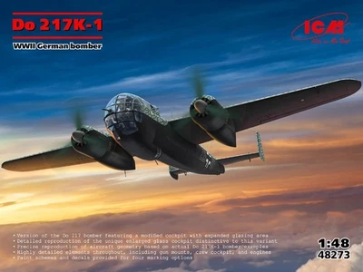 KIT MODELLINO AEREO MILITARE STATICO ICM DO 217K 1 WWII GERMAN BOMBER SCALA 1:48 - Immagine 1 di 4