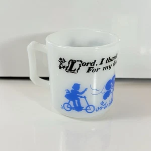 Taza de colección Hazel Atlas Lord I Thank Thee for Today, vaso de leche para niños de 3" ciervo - Imagen 1 de 6