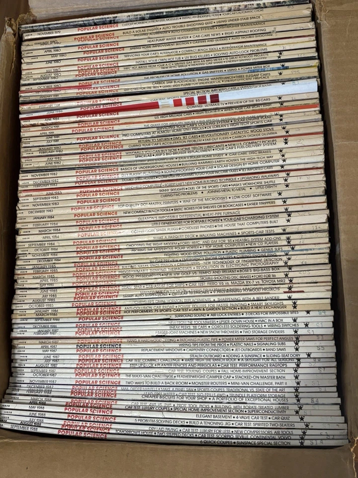 HUGE LOT OF VINTAGE POPULAR SCIENCE 1980S MAGAZINES USA ORIGINAL SCARCE YEARS! Foto 1 de 4