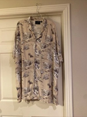 Camisa Harley Davidson Retro Moto Beige Floral Hawaiana Abotonada 3XL Foto 1 de 4