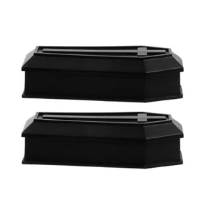 2PCS Halloween Coffin Decor Plastic Coffin Mini Coffin Ornament Halloween Toy - Picture 1 of 12