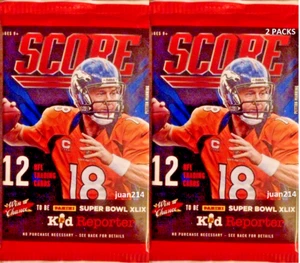 2014 Score Football TWO 12 Card Packs Beckham Manziel Clowney Bortles Lee - Picture 1 of 3