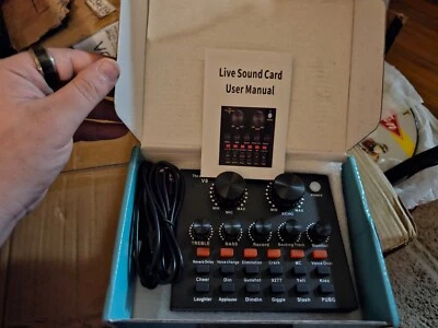 V8-Live Sound Card, USB External V8 Karaok Recording Mobile Audio Mixer,  - Image 1 of 2
