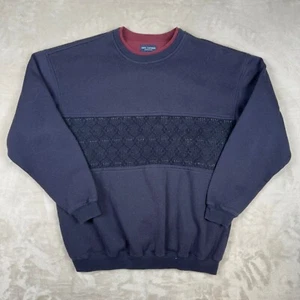Sudadera De Colección Safe Harbor Hombres L Azul Granate Cuello Redondo Pullover Polar - Imagen 1 de 7