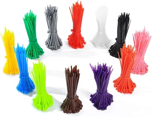 Mixed Colored Zip Ties 4 Inch Multicolor Self-Locking Nylon Cable Zip 1200 Pcs - Picture 1 of 11