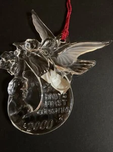 MARQUIS WATERFORD 2000 Baby's 1st Christmas STORK Crystal Ornament H95 - Picture 1 of 7