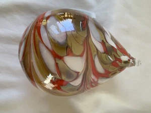 Hand Blown Orange Swirl Glass Ornament Suncatcher From Poland New - Picture 1 of 5