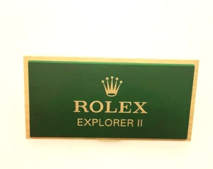 Mini placa de latón verde Rolex 100 % original Explorer 2 - Imagen 1 de 1