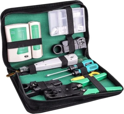 Werkzeugset Netzwerk RJ45 RJ11 Cat5 Kabel Crimpzange Netzwerkkabeltester - Bild 1 von 4