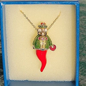 Giuseppe Perez Genie Pendant & Chain Gold Plated 925 Signed TJC 925 GP - Picture 1 of 16