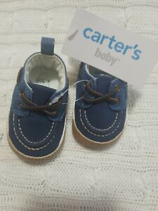 Carters Baby Boy's Denim  Crib Shoes New Born   NWT 