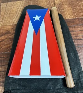 Campanino de mano pintado con colores de bandera, bolsa y palo de Puerto Rico TP #5 - Imagen 1 de 5