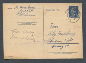Deutschland - DDR : Pieck Ganzsache von 1954 - nach Schwerin geschickt - gebraucht - Bild 1 von 2