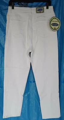 Pantalones de mezclilla elásticos blancos clásicos Boom Boom 30" x 29" de Simon Parsa para mujer talla 14 Foto 1 de 4
