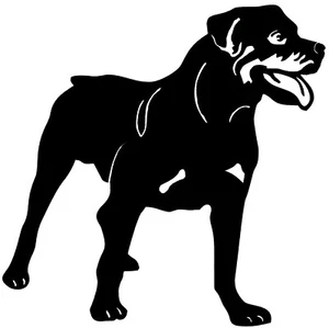 Rottweiler in acciaio 3mm H=50cm-60cm con o senza picchetto da terra per appassionati di razza - Foto 1 di 2