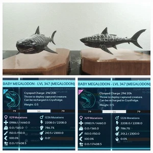 ARK ASCENDED PVE OFFICIAL PAIR BABY MEGALODON OREO HIGH STATUS PC/XBOX/PS5 - Picture 1 of 4