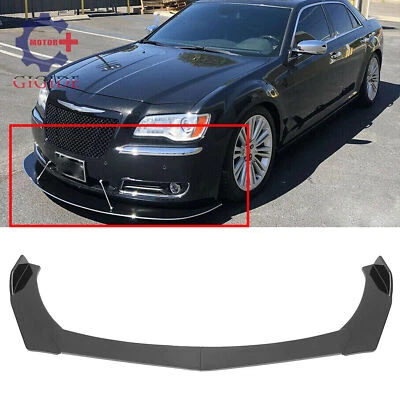 Alerón Spittler de parachoques delantero negro brillante para Chrysler 300 2005-2020 Foto 1 de 4