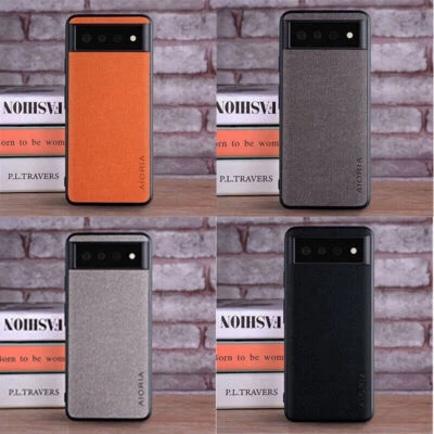 Shockproof Leather Phone Cover For Google Pixel Luxury Case Leather True Fabric - Image 1 of 4