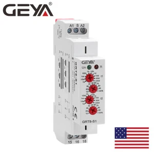 Interruptor de relé temporizador de ciclo asimétrico GEYA ON/OFF 16A AC/DC12-240V carril DIN de ciclo - Imagen 1 de 16