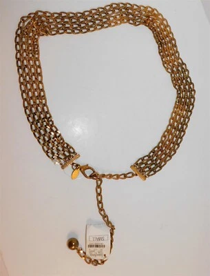 New Cara Couture Gold Link Multi Strand Chain Belt 32-41 inches - Image 1 of 2