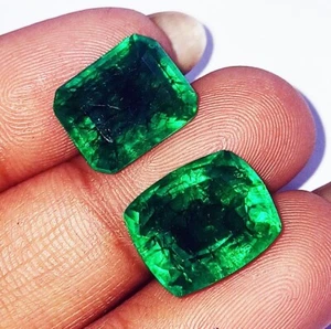 Certified Natural Emerald Total 16.85 Ct Mixed Shape Loose Gemstone - Picture 1 of 6