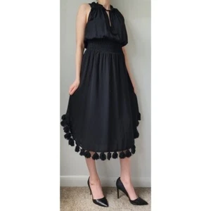 MISA Los Angeles Athena Kleid S schwarz Chiffon Midi Revolve - Bild 1 von 8