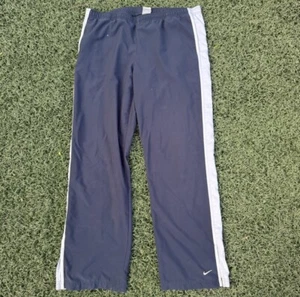 Vintage Nike Track Pants Mens Large Blue White Swoosh Windbreaker Y2K Nylon - Picture 1 of 4