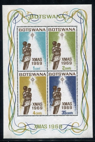 Botswana 57a sheet, MNH, Michel Bl.2 Christmas 1969: Mother, Child, Star  x22073 Cover