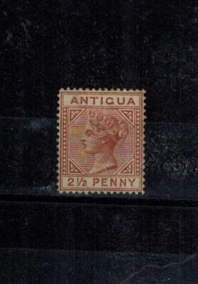 Antigua 1879 SG 19 2 1/2d coroa marrom vermelha WMK CC MOG VF CV L600 RARA - Imagem 1 de 2