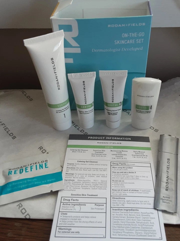Rodan + Fields Soothe TRAVEL/MINI Regimen; NIB sealed PLUS Samples - Image 1 of 1