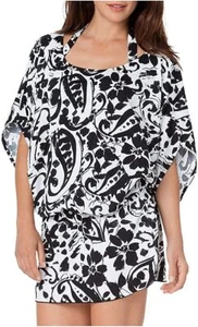 Anne Cole Women's Antigua Floral Print Kangaroo Puch Caftan Cover Up - Picture 1 of 2