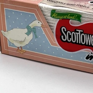 Vintage Scott 1987 Goose Paper Hand Towel Country Bathroom Prop Blue - Picture 1 of 8